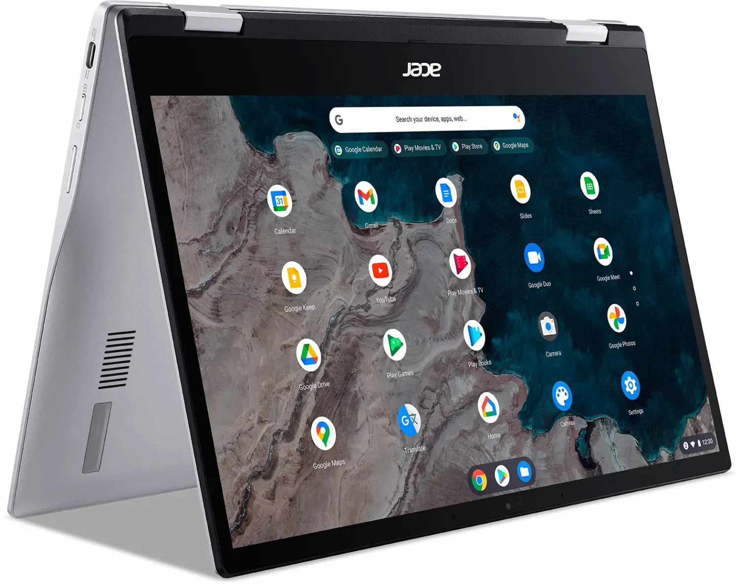 Acer Chromebook, Qualcomm Snapdragon 7c, 4 GB RAM, 64 GB eMMC, 13.3" Inch Touchscreen FHD Display, ChromeOS, Silver