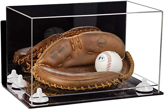 Acrylic Baseball Catchers Glove Display Case - Mirror Wall Mounts (V16/A011)