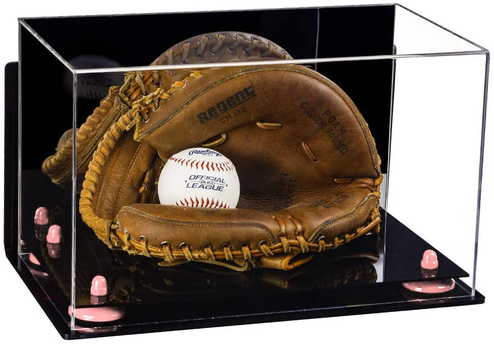 Acrylic Baseball Catchers Glove Display Case - Mirror Wall Mounts (V16/A011)