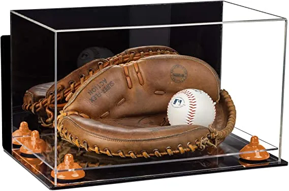 Acrylic Baseball Catchers Glove Display Case - Mirror Wall Mounts (V16/A011)