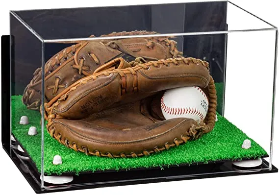 Acrylic Baseball Catchers Glove Display Case - Mirror Wall Mounts (V16/A011)