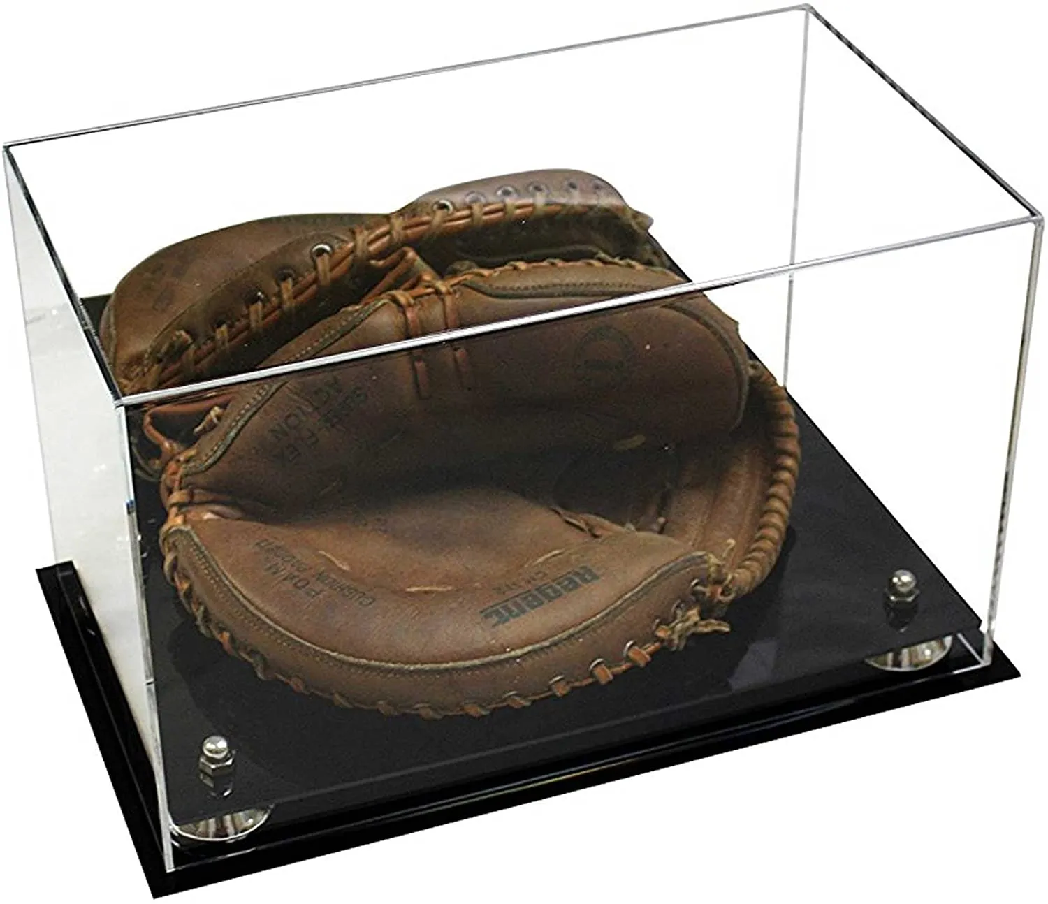 Acrylic Baseball Catchers Glove Display Case - Mirror Wall Mounts (V16/A011)