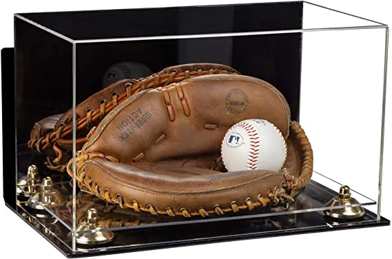 Acrylic Baseball Catchers Glove Display Case - Mirror Wall Mounts (V16/A011)