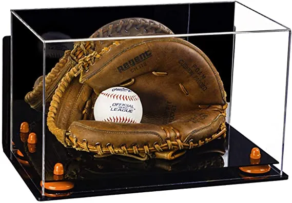 Acrylic Baseball Catchers Glove Display Case - Mirror Wall Mounts (V16/A011)