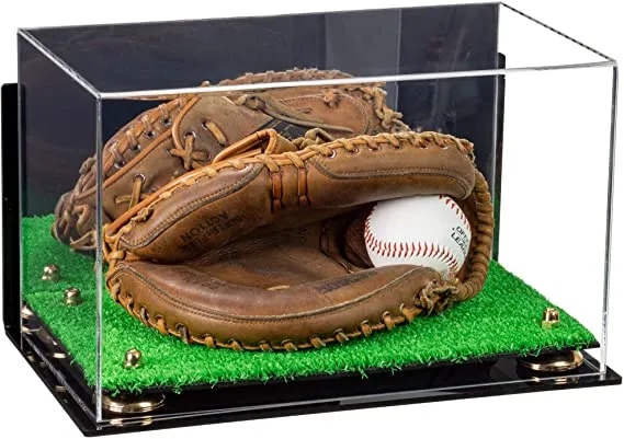 Acrylic Baseball Catchers Glove Display Case - Mirror Wall Mounts (V16/A011)