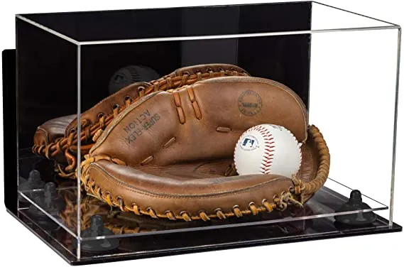 Acrylic Baseball Catchers Glove Display Case - Mirror Wall Mounts (V16/A011)