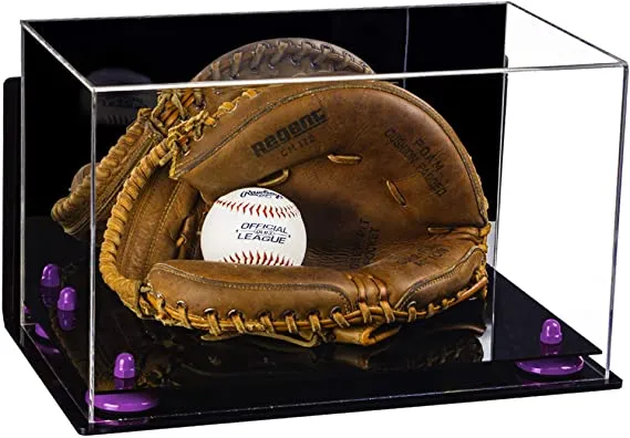 Acrylic Baseball Catchers Glove Display Case - Mirror Wall Mounts (V16/A011)