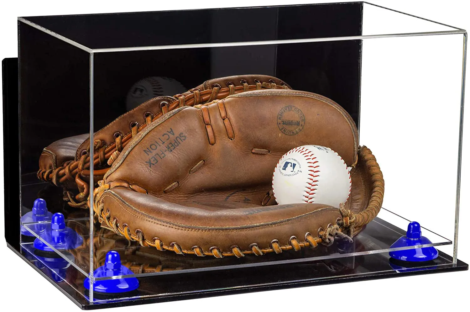 Acrylic Baseball Catchers Glove Display Case - Mirror Wall Mounts (V16/A011)