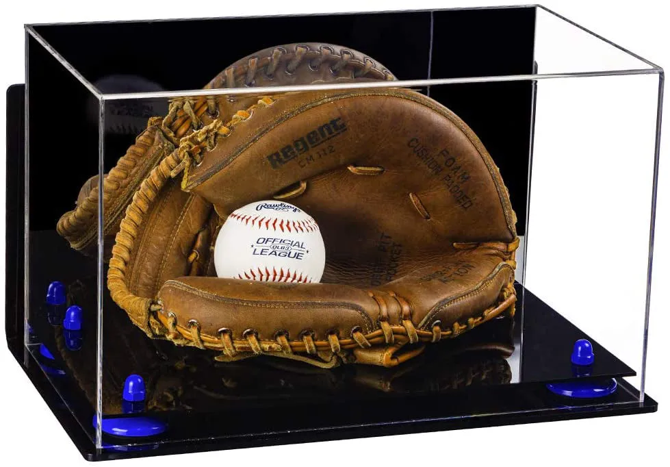 Acrylic Baseball Catchers Glove Display Case - Mirror Wall Mounts (V16/A011)