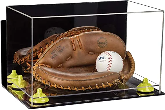 Acrylic Baseball Catchers Glove Display Case - Mirror Wall Mounts (V16/A011)