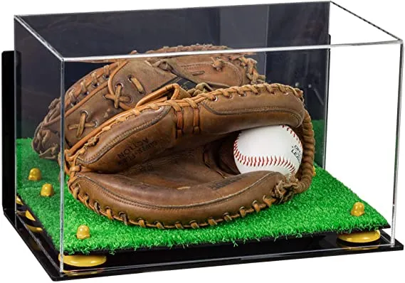 Acrylic Baseball Catchers Glove Display Case - Mirror Wall Mounts (V16/A011)