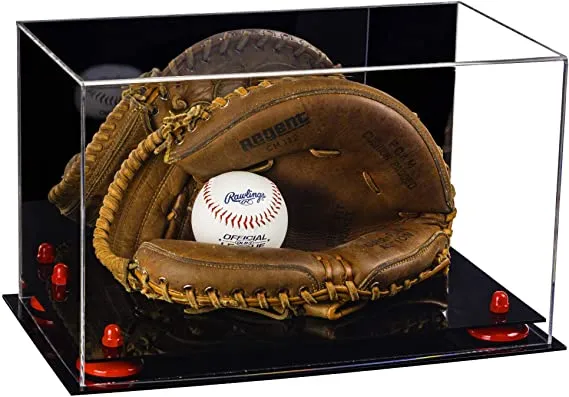 Acrylic Baseball Catchers Glove Display Case - Mirror Wall Mounts (V16/A011)