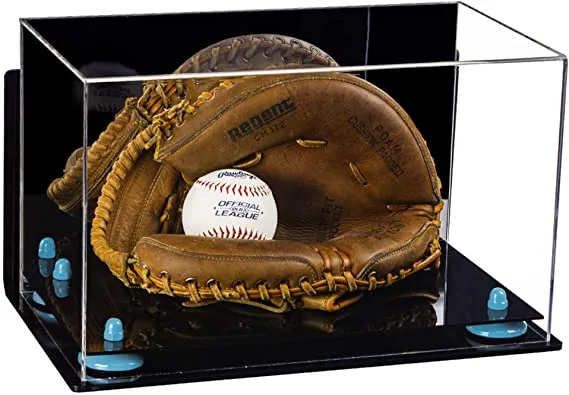 Acrylic Baseball Catchers Glove Display Case - Mirror Wall Mounts (V16/A011)