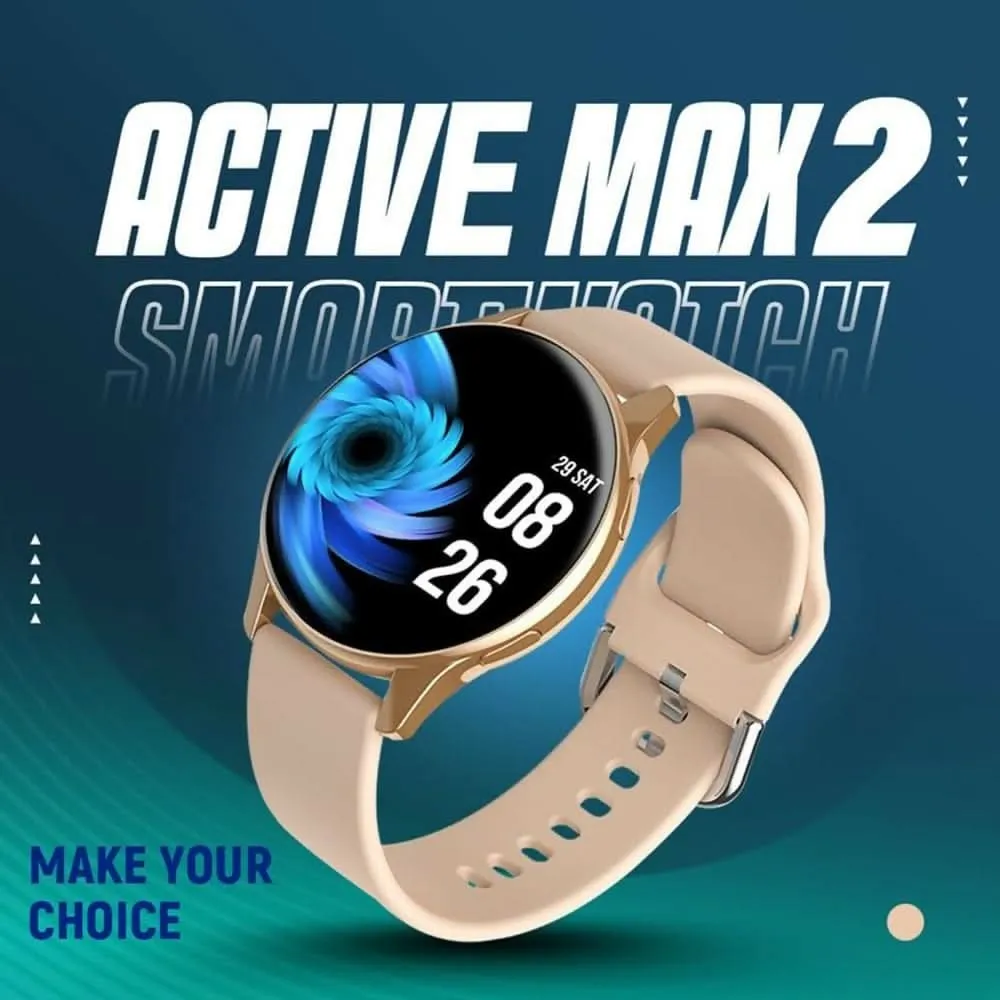 Active 2 Bluetooth Calling Smartwatch with Stylish Gold Metal, 120  Sports Modes, Heart Rate Monitoring (Unisex, Display: 1.5")