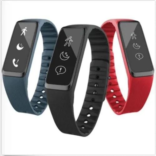 Activity Tracker - Fitness and Sleep Tracking Smartwatch, 3 Color Bands Included (Black, Red, Blue)