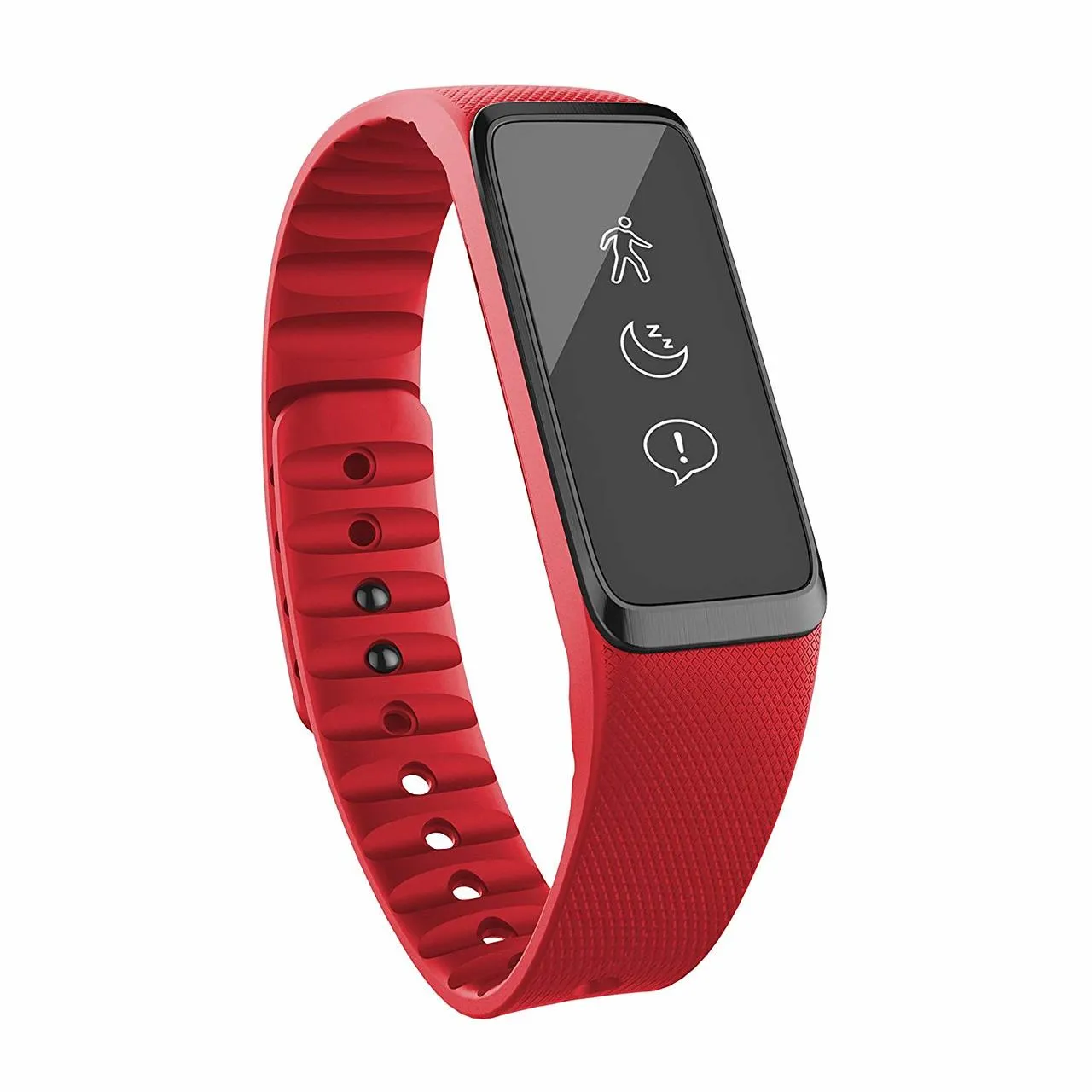 Activity Tracker - Fitness and Sleep Tracking Smartwatch, 3 Color Bands Included (Black, Red, Blue)