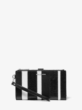 Adele Striped Leather Smartphone Wallet