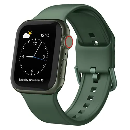 Adepoy Compatible with Apple Watch Bands 41mm 40mm 38mm, Soft Silicone Sport Wristbands Replacement Strap with Classic Clasp for iWatch Series SE 7 6 5 4 3 2 1 for Women Men, Clover 38/40/41mm