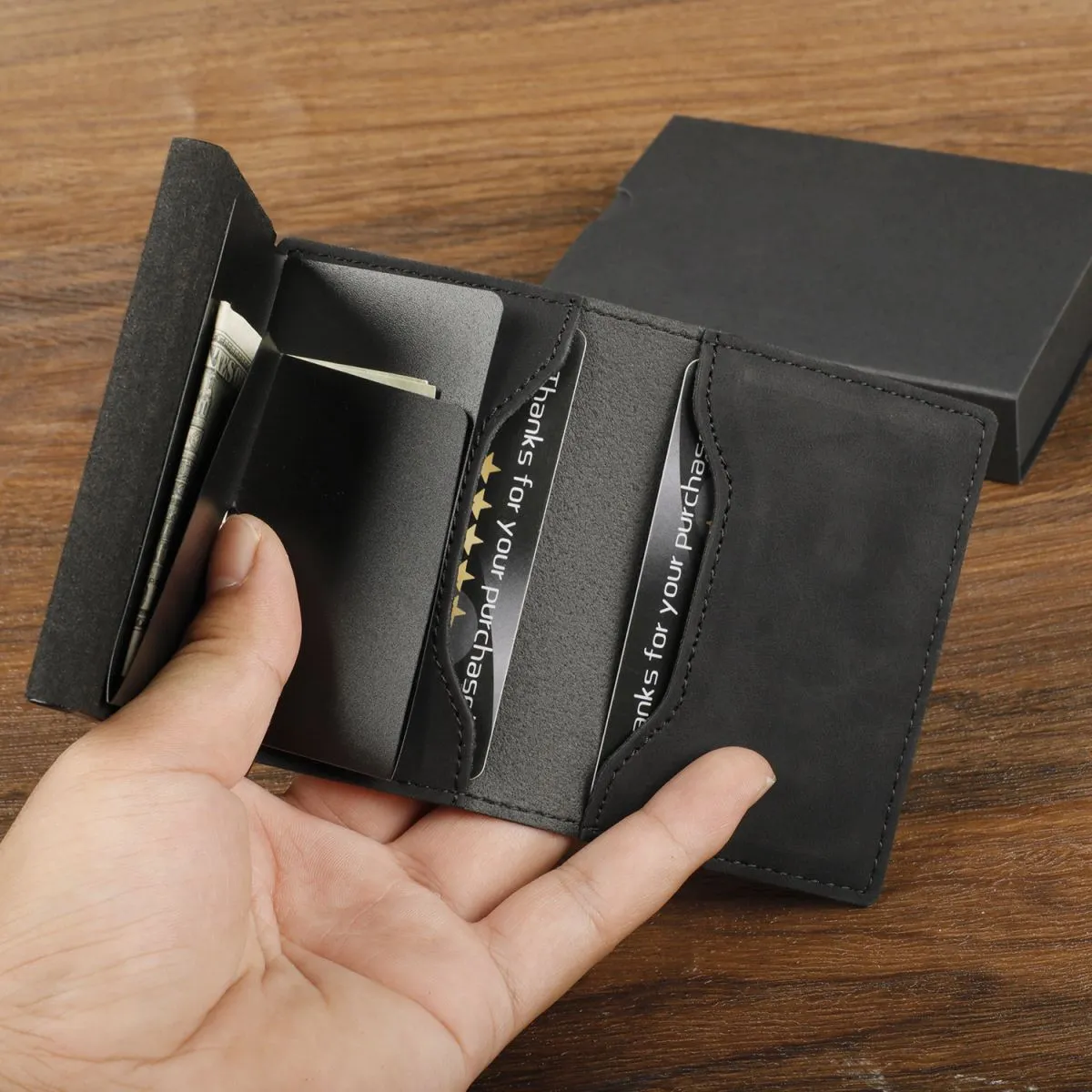 AirTag Wallet Genuine Leather RFID Blocking Card Holder Wallet for Men