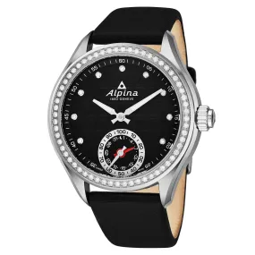 Alpina Women's AL-285BTD3CD6 Horological Smartwatch Black Leather Watch