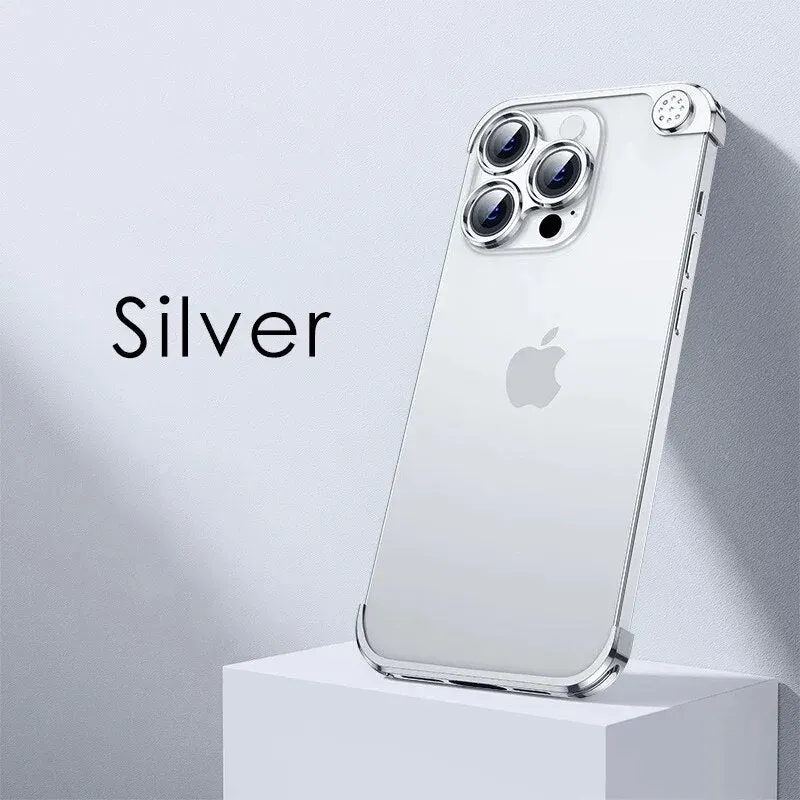 Aluminum Alloy Corner Pads Phone Case With Aromatherapy Metal Lens For iPhone