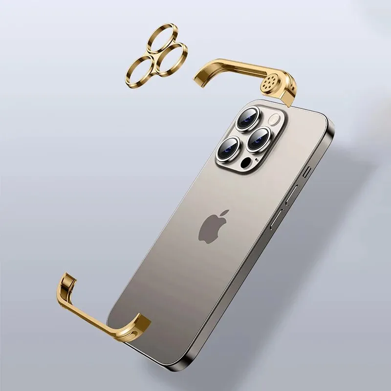 Aluminum Alloy Corner Pads Phone Case With Aromatherapy Metal Lens For iPhone