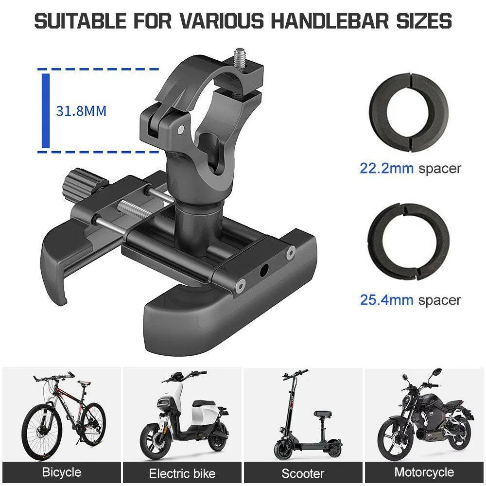 Aluminum Bike Phone Holder 360 Degree Rotating Adjustable Anti Slip Cycling Bicycle Motorcycle Handlebar Phone Mount Holder Stand