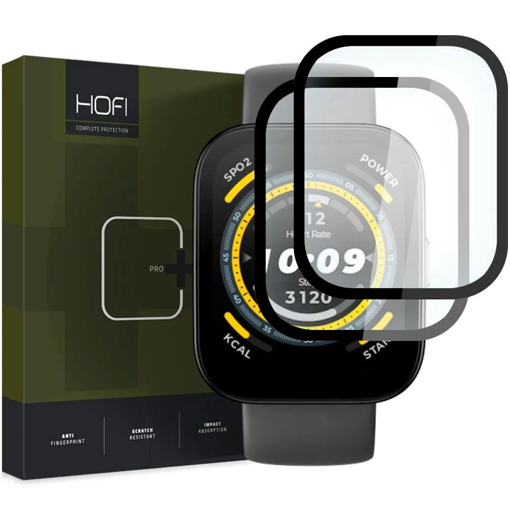 Amazfit Bip 5 HOFI Glass Pro  Skærmbeskyttelse - 2-pak - Sort Kant