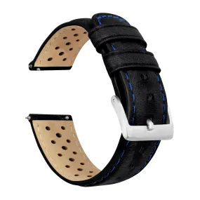 Amazfit Bip | Racing Horween Leather | Black & Blue Stitch