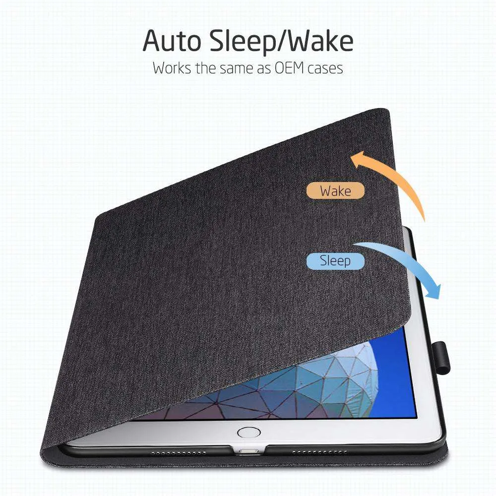 AMZER PU Leather Case for With Holder & Sleep/Wake-up Function - Black for iPad Air 10.5 inch