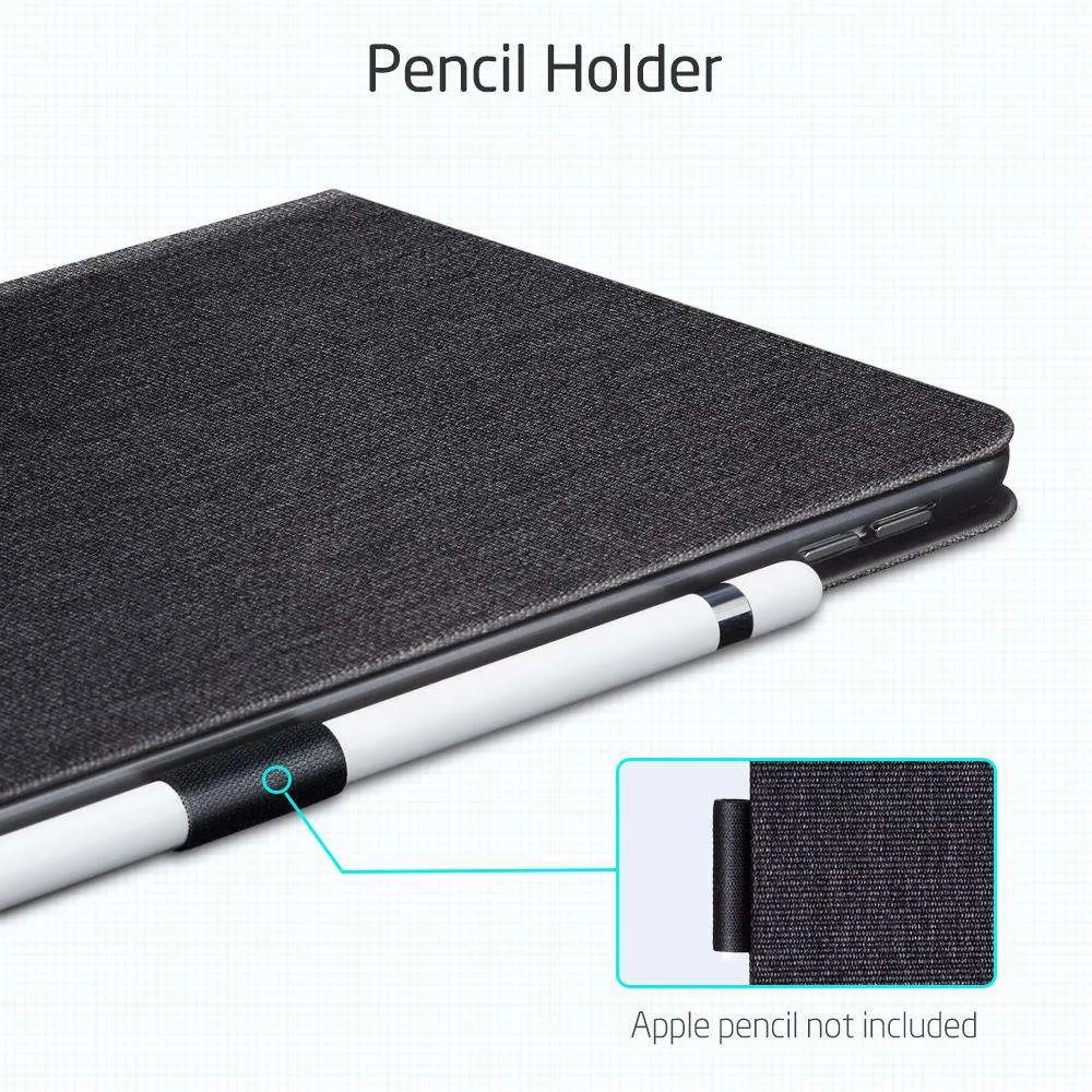 AMZER PU Leather Case for With Holder & Sleep/Wake-up Function - Black for iPad Air 10.5 inch