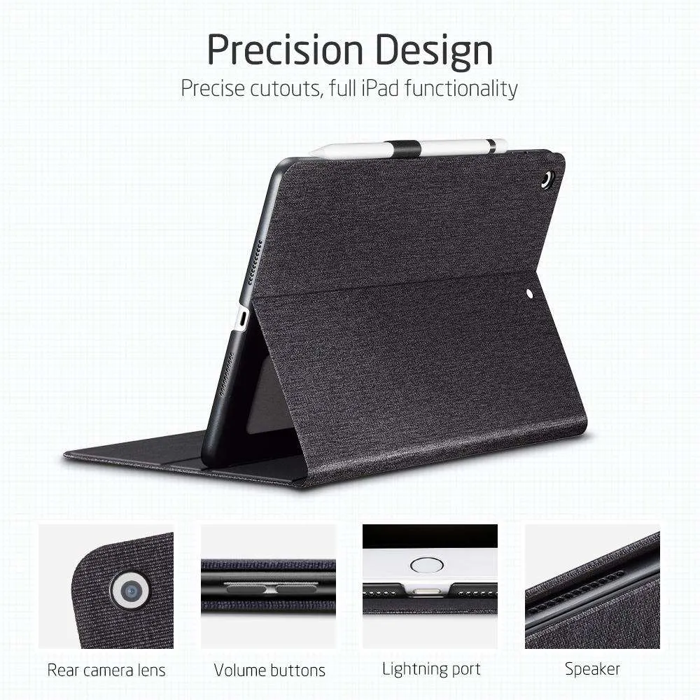 AMZER PU Leather Case for With Holder & Sleep/Wake-up Function - Black for iPad Air 10.5 inch