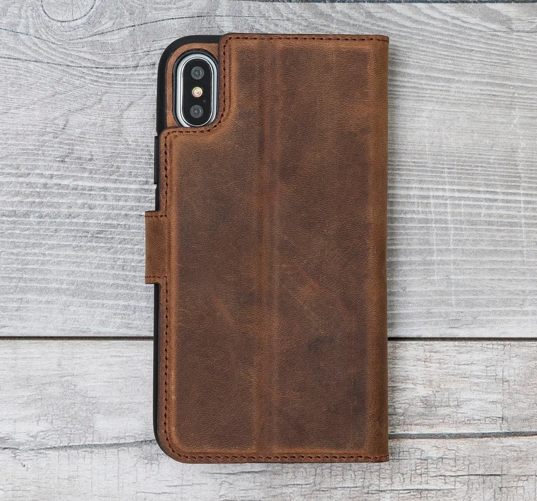 Antic Brown Magnetic Leather Case for iPhone XR/X/XS/XS Max