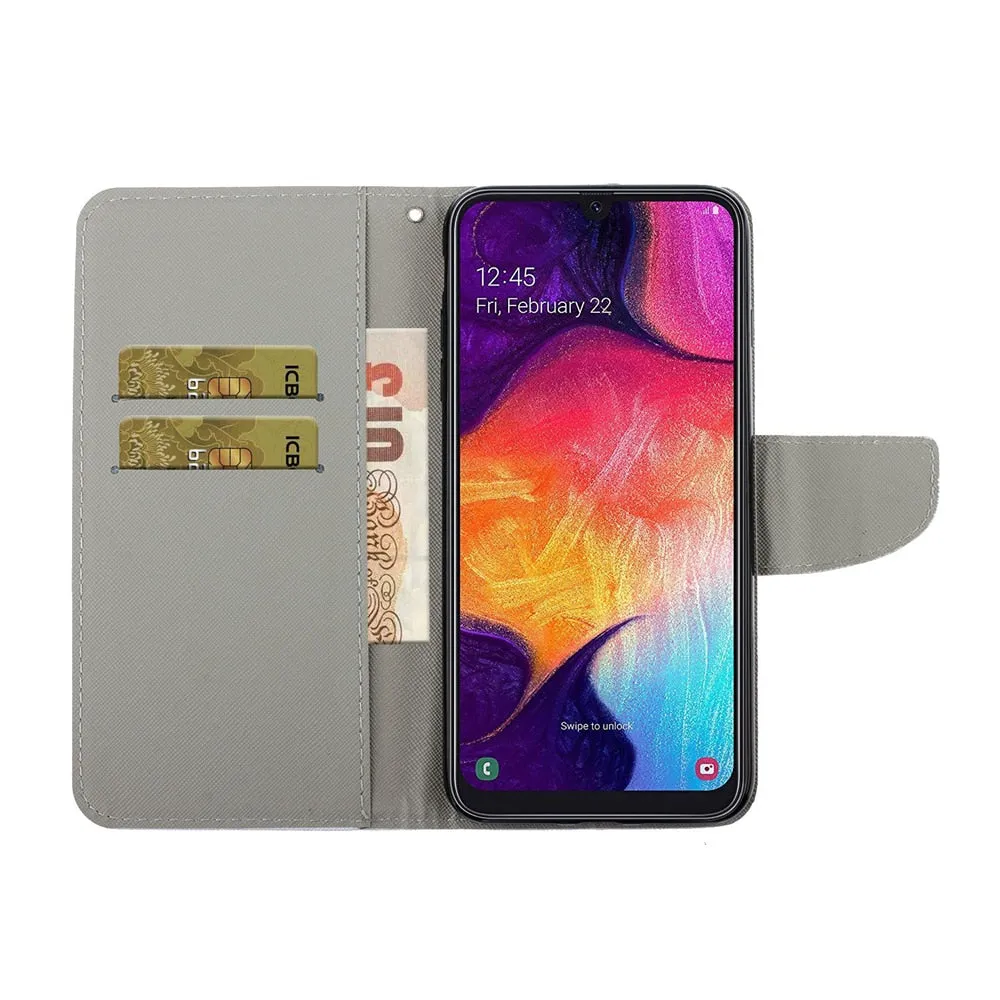 Anymob Samsung Multicolored Pattern Phone Cases Leather Flip Stand Cover