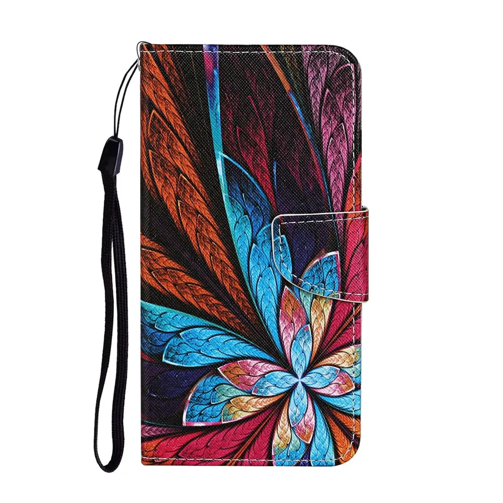 Anymob Samsung Multicolored Pattern Phone Cases Leather Flip Stand Cover