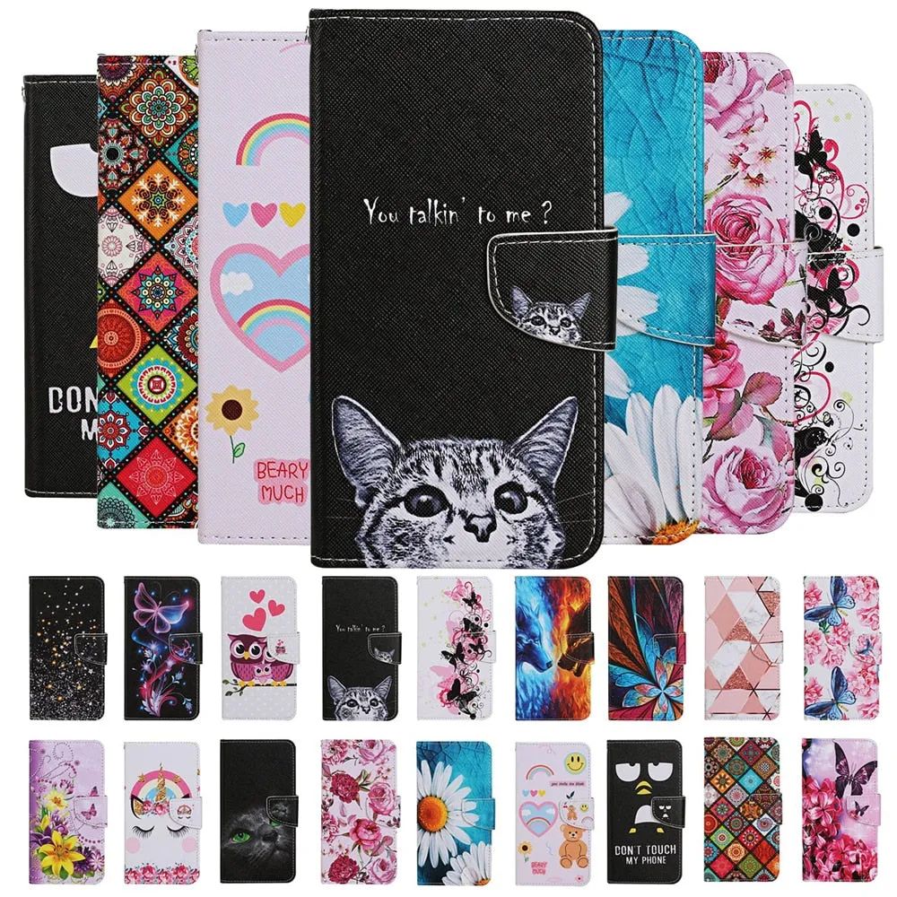 Anymob Samsung Multicolored Pattern Phone Cases Leather Flip Stand Cover