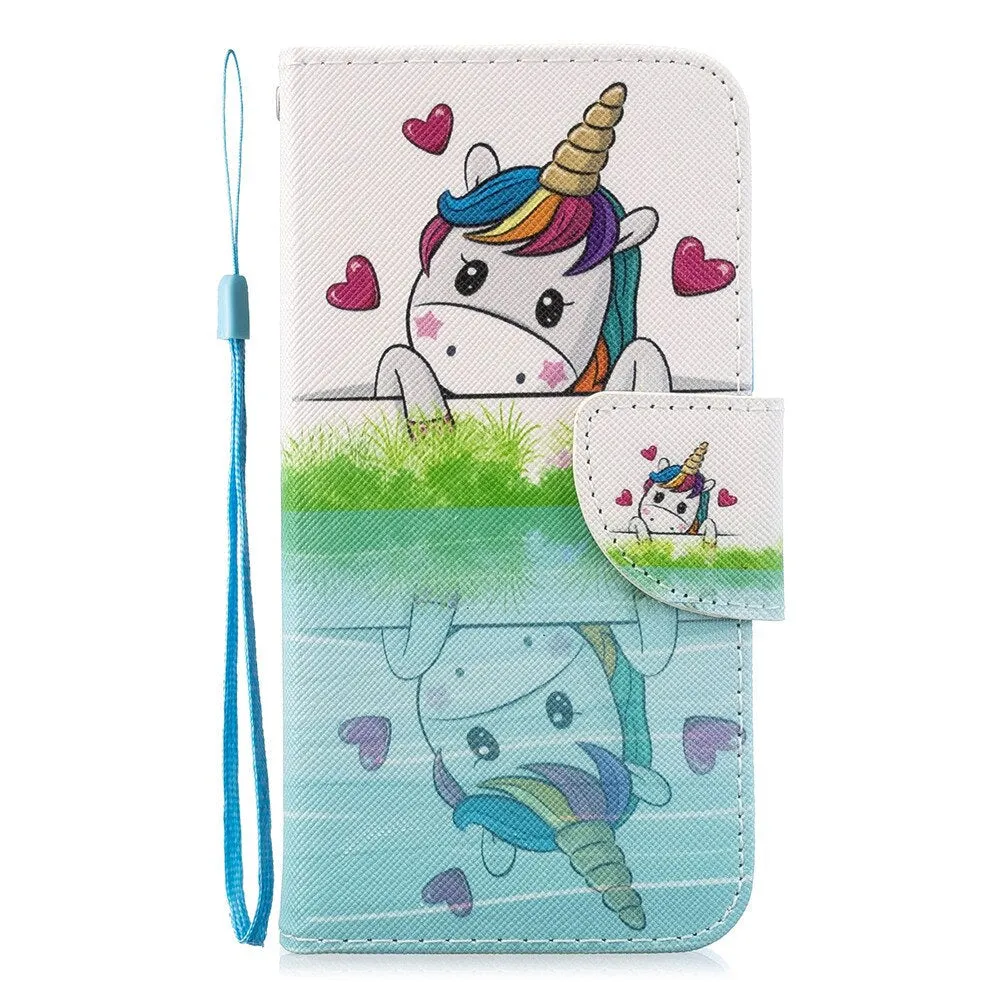 Anymob Xiaomi Redmi Leather Case Flip Fashionable Unicorn Cover Wallet