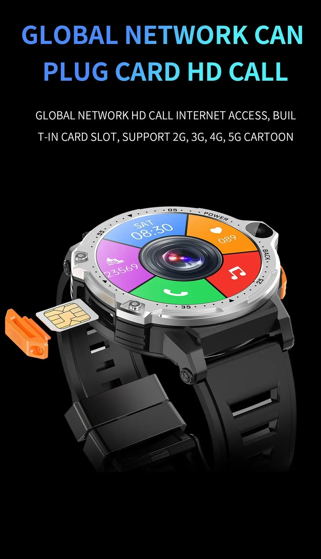 AP6 Smart Watch Dual Camera 4G AP6 Plug-in Card