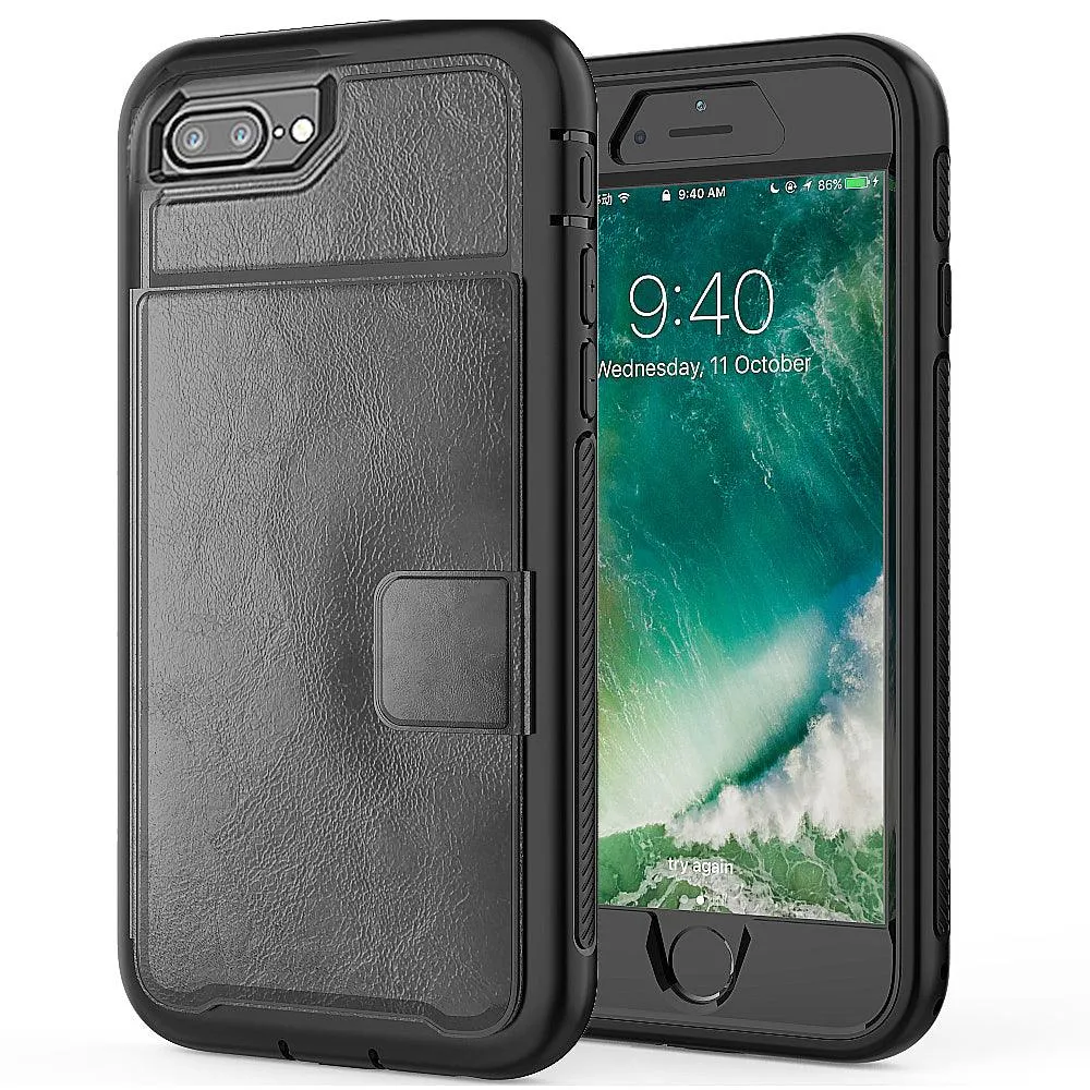 Apple iPhone 8 Plus / iPhone 7 Plus Magnetic Folio Leather Wallet W. Card Slot and Stand Case by Modes