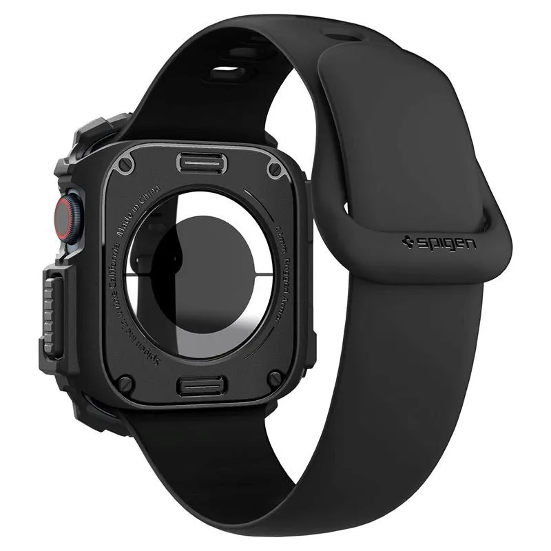 Apple Watch 10 (42mm) Spigen Rugged Armor Cover - Fleksibelt Plastik - Sort