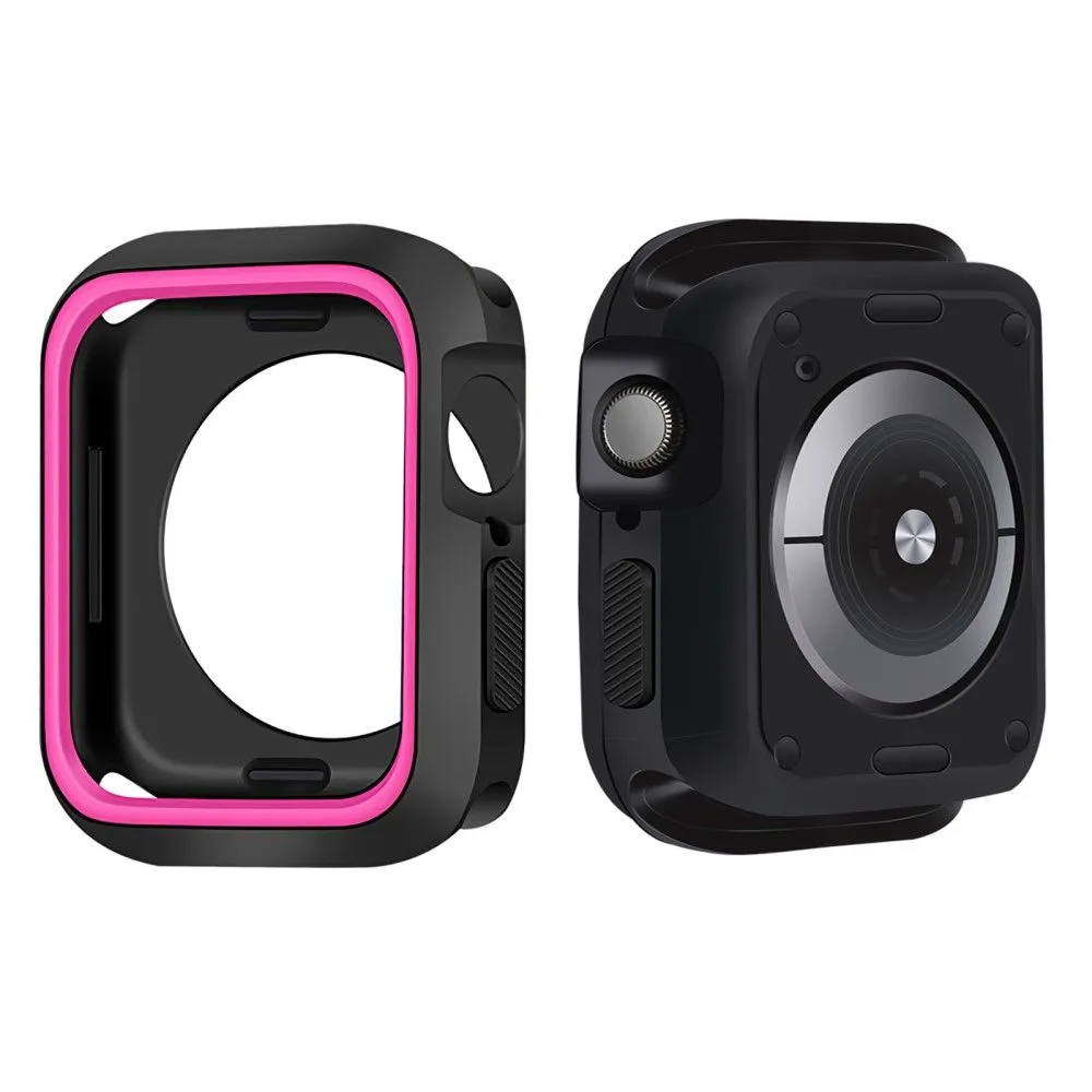 Apple Watch (41mm) dual color silicone cover - Black / Pink