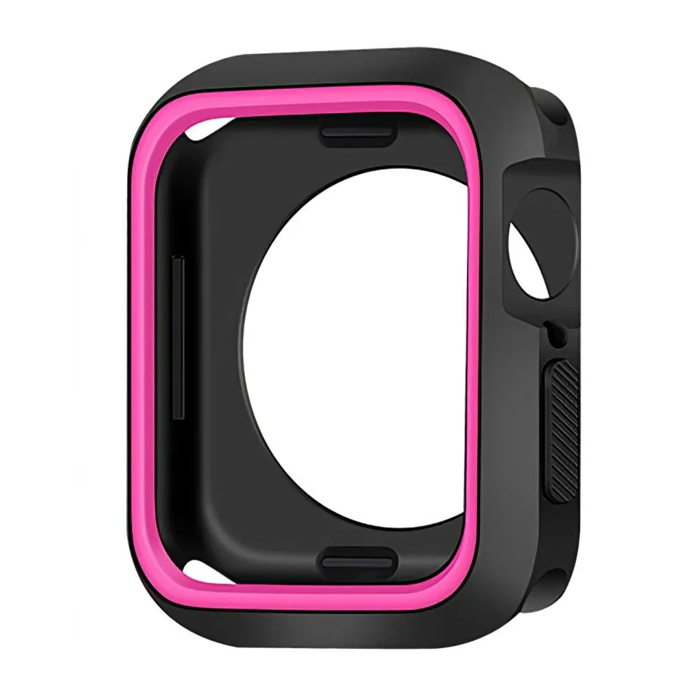 Apple Watch (41mm) dual color silicone cover - Black / Pink