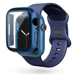 Apple Watch 4/5/6/SE (44mm) Epico Plastik Cover m. Indbygget Skærmbeskyttelse - Blå