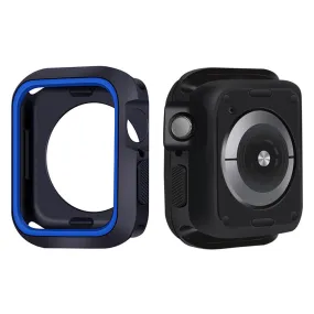 Apple Watch (45mm) dual color silicone cover - Black / Blue