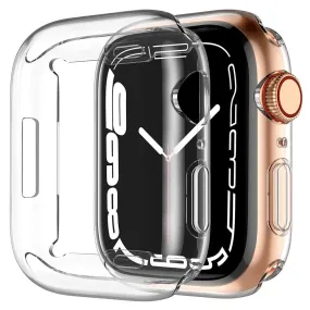 Apple Watch 9/8/7 (41mm) Fleksibelt Plastik Cover m. Indbygget Skærmbeskyttelse - Gennemsigtig