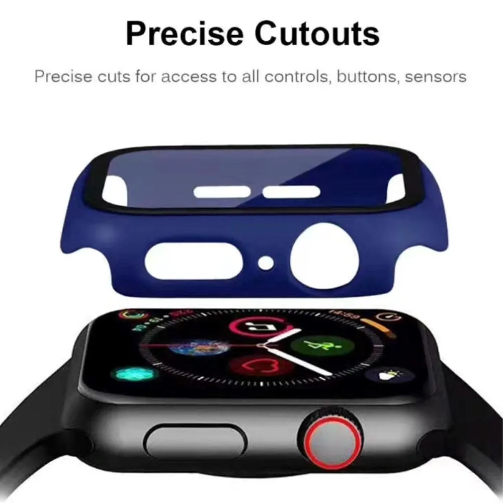 Apple Watch 9/8/7 (45mm) Hård Plast Cover m. Indbygget Skærmbeskyttelse - Mørkeblå