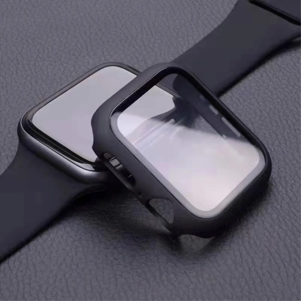 Apple Watch 9/8/7 (45mm) Hård Plast Cover m. Indbygget Skærmbeskyttelse - Sort