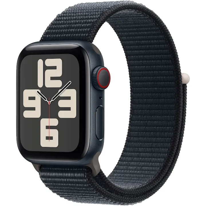 Apple Watch SE (2023), Cellular, Carcasa Midnight Aluminium 40mm, Midnight Sport Loop