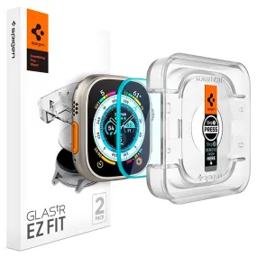 Apple Watch Ultra 1 / 2 (49mm) Spigen EZ Fit GLAS.tR Skærmbeskyttelse - 2-Pak - Gennemsigtig