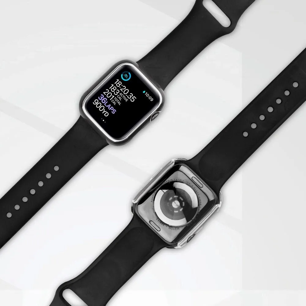 Apple Watch Ultra 1/2 (49mm) Hård Plast Cover m. Indbygget Skærmbeskyttelse - Sort / Sølv